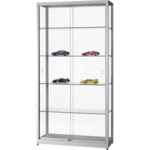 kaiserkraft Vitrine, Breite 1000 mm, ohne Beleuchtung, HxT 1972 x 400 mm, ohne Unterschrank, silber kaiserkraft Vitrine, Breite 1000 mm, ohne Beleuchtung, HxT 1972 x 400 mm, ohne Unterschrank, silber