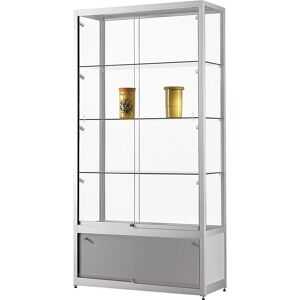 kaiserkraft Vitrine, BxTxH 1000 x 400 x 1972 mm, LED-Beleuchtung, Leuchtkopf-Ø 35 mm, mit Unterschrank kaiserkraft Vitrine, BxTxH 1000 x 400 x 1972 mm, LED-Beleuchtung, Leuchtkopf-Ø 35 mm, mit Unterschrank