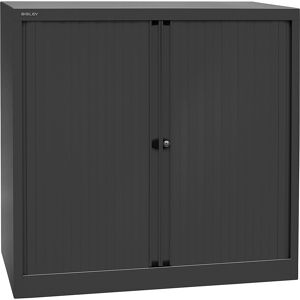 Euro-Rollladenschrank, Breite 1000 mm, 2 Fachböden, schwarz BISLEY Euro-Rollladenschrank, Breite 1000 mm, 2 Fachböden, schwarz BISLEY