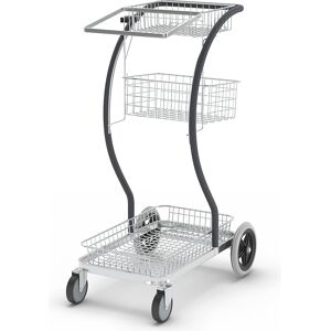 Transport- und Reinigungswagen C-LINE, mit Körben und Müllsackhalterung, 2 Lenk- und 2 Bockrollen Kongamek Transport- und Reinigungswagen C-LINE, mit Körben und Müllsackhalterung, 2 Lenk- und 2 Bockrollen Kongamek