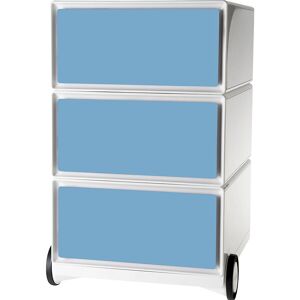 Paperflow Rollcontainer easyBox®, 3 Schubladen, weiß / blau