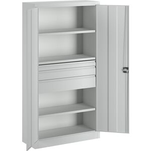 Schwerlastschrank, Höhe 1950 mm, 3 Fachböden, 3 Schubladen, grau Pavoy Schwerlastschrank, Höhe 1950 mm, 3 Fachböden, 3 Schubladen, grau Pavoy