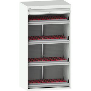 CNC-Schrank mit Rollladen, 4 Schubladen, 96 Halter ISO-SK 50, lichtgrau RAL 7035 LISTA CNC-Schrank mit Rollladen, 4 Schubladen, 96 Halter ISO-SK 50, lichtgrau RAL 7035 LISTA