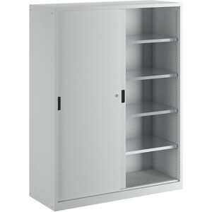 LISTA Stahlschiebetürschrank - 1950 x 1500 mm, 580 mm tief, RAL 7035 LISTA Stahlschiebetürschrank - 1950 x 1500 mm, 580 mm tief, RAL 7035