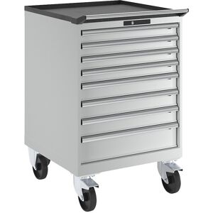 Schubladenschrank, fahrbar, BxT 717 x 725 mm, 8 Schubladen, lichtgrau LISTA Schubladenschrank, fahrbar, BxT 717 x 725 mm, 8 Schubladen, lichtgrau LISTA