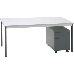 Komplettbüro SATO, Schreibtisch + Rollcontainer, 590 mm tief, Rollcontainer mit Schub und Hängeregistratur eurokraft basic Komplettbüro SATO, Schreibtisch + Rollcontainer, 590 mm tief, Rollcontainer mit Schub und Hängeregistratur eurokraft basic