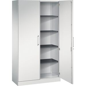 Flügeltürenschrank ASISTO, Höhe 1980 mm, Breite 1000 mm, 4 Fachböden, lichtgrau/lichtgrau C+P Flügeltürenschrank ASISTO, Höhe 1980 mm, Breite 1000 mm, 4 Fachböden, lichtgrau/lichtgrau C+P