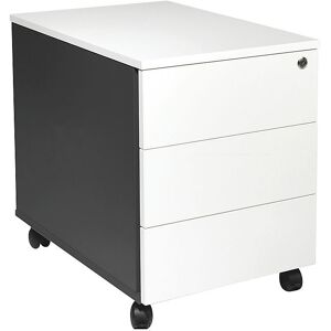 kaiserkraft Rollcontainer Portland, HxBxT 550 x 420 x 600 mm, dunkelgrau / weiß gebürstet kaiserkraft Rollcontainer Portland, HxBxT 550 x 420 x 600 mm, dunkelgrau / weiß gebürstet
