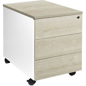 kaiserkraft Rollcontainer Portland, HxBxT 550 x 420 x 600 mm, weiß gebürstet / Eiche kaiserkraft Rollcontainer Portland, HxBxT 550 x 420 x 600 mm, weiß gebürstet / Eiche