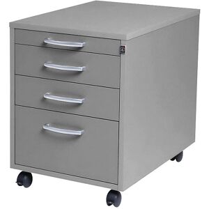 kaiserkraft Rollcontainer Miami, 4 Schubladen, HxBxT 550 x 420 x 600 mm, lichtgrau kaiserkraft Rollcontainer Miami, 4 Schubladen, HxBxT 550 x 420 x 600 mm, lichtgrau