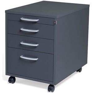 kaiserkraft Rollcontainer Miami, 4 Schubladen, HxBxT 550 x 420 x 600 mm, dunkelgrau kaiserkraft Rollcontainer Miami, 4 Schubladen, HxBxT 550 x 420 x 600 mm, dunkelgrau