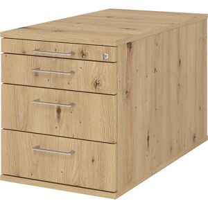 Rollcontainer, 1 Utensilienschub, 3 Materialschübe, Tiefe 800 mm, Asteiche eurokraft pro Rollcontainer, 1 Utensilienschub, 3 Materialschübe, Tiefe 800 mm, Asteiche eurokraft pro