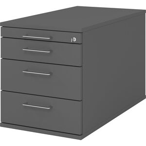 Rollcontainer, 1 Utensilienschub, 3 Materialschübe, Tiefe 800 mm, graphit eurokraft pro Rollcontainer, 1 Utensilienschub, 3 Materialschübe, Tiefe 800 mm, graphit eurokraft pro