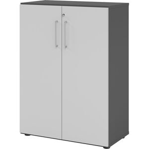 Büroschrank, 2 Fachböden, 3 Ordnerhöhen, graphit / lichtgrau eurokraft pro Büroschrank, 2 Fachböden, 3 Ordnerhöhen, graphit / lichtgrau eurokraft pro