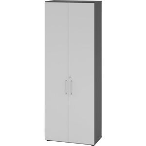Büroschrank, 5 Fachböden, 6 Ordnerhöhen, graphit / lichtgrau eurokraft pro Büroschrank, 5 Fachböden, 6 Ordnerhöhen, graphit / lichtgrau eurokraft pro