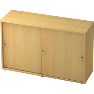 Schiebetürenschrank, 1 Fachboden, Mitteltrennwand, Buche / Buche eurokraft pro Schiebetürenschrank, 1 Fachboden, Mitteltrennwand, Buche / Buche eurokraft pro