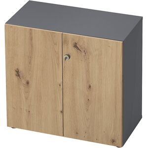 Aktenschrank, Flügeltüren, 1 Fachboden, graphit / Asteiche eurokraft pro Aktenschrank, Flügeltüren, 1 Fachboden, graphit / Asteiche eurokraft pro