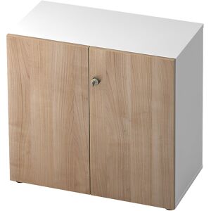Aktenschrank, Flügeltüren, 1 Fachboden, weiß / Nussbaum-Dekor eurokraft pro Aktenschrank, Flügeltüren, 1 Fachboden, weiß / Nussbaum-Dekor eurokraft pro