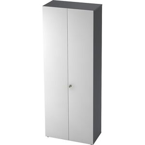 Aktenschrank, Flügeltüren, 5 Fachböden, graphit / weiß eurokraft pro Aktenschrank, Flügeltüren, 5 Fachböden, graphit / weiß eurokraft pro