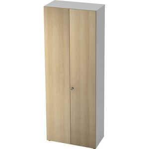 Aktenschrank, Flügeltüren, 5 Fachböden, weiß / Eiche eurokraft pro Aktenschrank, Flügeltüren, 5 Fachböden, weiß / Eiche eurokraft pro
