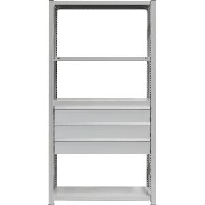 Schubladen-Set, 3 Schubladen, pulverbeschichtet, BxT 750 x 400 mm, Traglast 50 kg, Einbauhöhe 500 mm eurokraft pro Schubladen-Set, 3 Schubladen, pulverbeschichtet, BxT 750 x 400 mm, Traglast 50 kg, Einbauhöhe 500 mm eurokraft pro