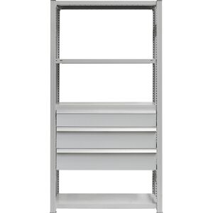 Schubladen-Set, 3 Schubladen, pulverbeschichtet, BxT 750 x 400 mm, Traglast 50 kg, Einbauhöhe 600 mm eurokraft pro Schubladen-Set, 3 Schubladen, pulverbeschichtet, BxT 750 x 400 mm, Traglast 50 kg, Einbauhöhe 600 mm eurokraft pro