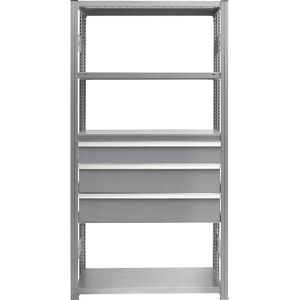 Schubladen-Set, 3 Schubladen, verzinkt, BxT 750 x 400 mm, Traglast 50 kg, Einbauhöhe 600 mm eurokraft pro Schubladen-Set, 3 Schubladen, verzinkt, BxT 750 x 400 mm, Traglast 50 kg, Einbauhöhe 600 mm eurokraft pro