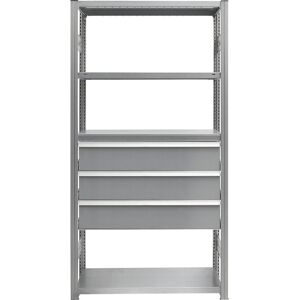 Schubladen-Set, 3 Schubladen, verzinkt, BxT 750 x 400 mm, Traglast 50 kg, Einbauhöhe 650 mm eurokraft pro Schubladen-Set, 3 Schubladen, verzinkt, BxT 750 x 400 mm, Traglast 50 kg, Einbauhöhe 650 mm eurokraft pro