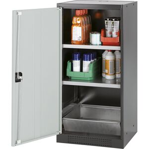 Labor-Chemikalienschrank, 1-türig, halbhoch, 2 Fachböden, ohne Sichtfenster, grau asecos Labor-Chemikalienschrank, 1-türig, halbhoch, 2 Fachböden, ohne Sichtfenster, grau asecos