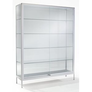 Vitrine, Ausführung Standvitrine, Breite 800 mm, 2 Schiebetüren, schwer entflammbar eurokraft pro Vitrine, Ausführung Standvitrine, Breite 800 mm, 2 Schiebetüren, schwer entflammbar eurokraft pro