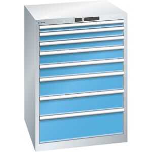 Schubladenschrank, 8 Schubladen, BxTxH 717 x 725 x 1000 mm, lichtgrau / lichtblau LISTA Schubladenschrank, 8 Schubladen, BxTxH 717 x 725 x 1000 mm, lichtgrau / lichtblau LISTA