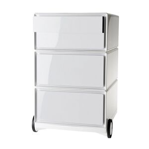 Paperflow Rollcontainer easyBox®, 2 Schubladen, 2 Schübe flach, weiß / weiß