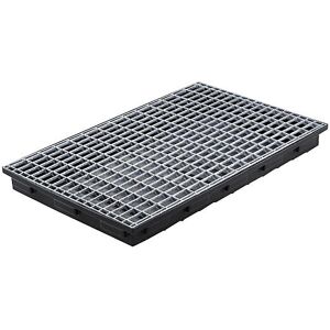PE-Kleingebinde-Regalwanne, 30 l Auffangvolumen, mit Stahl-Gitterrost CEMO PE-Kleingebinde-Regalwanne, 30 l Auffangvolumen, mit Stahl-Gitterrost CEMO