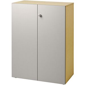 Aktenschrank, Flügeltüren, 2 Fachböden, Ahorn-Dekor / alusilber eurokraft pro Aktenschrank, Flügeltüren, 2 Fachböden, Ahorn-Dekor / alusilber eurokraft pro