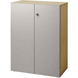 Aktenschrank, Flügeltüren, 2 Fachböden, Nussbaum-Dekor / alusilber eurokraft pro Aktenschrank, Flügeltüren, 2 Fachböden, Nussbaum-Dekor / alusilber eurokraft pro