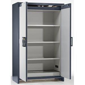 Feuerbeständiger Industrie-Gefahrstoffschrank Typ 90, HxBxT 1955 x 1200 x 615 mm, 2-türig, lichtgrau asecos Feuerbeständiger Industrie-Gefahrstoffschrank Typ 90, HxBxT 1955 x 1200 x 615 mm, 2-türig, lichtgrau asecos
