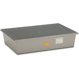 GFK-Boden-Auffangwanne, 2 x 200-l-Fass, mit Zulassung, mit Stahlgitterrost CEMO GFK-Boden-Auffangwanne, 2 x 200-l-Fass, mit Zulassung, mit Stahlgitterrost CEMO