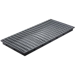 PE-Kleingebinde-Regalwanne, 40 l Auffangvolumen, mit Stahl-Gitterrost CEMO PE-Kleingebinde-Regalwanne, 40 l Auffangvolumen, mit Stahl-Gitterrost CEMO