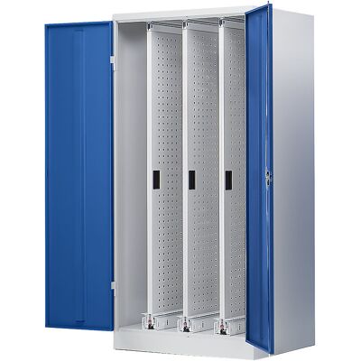 Vertikalauszugschrank, mit 3 Auszügen, lichtgrau / enzianblau Pavoy Vertikalauszugschrank, mit 3 Auszügen, lichtgrau / enzianblau Pavoy
