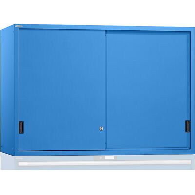 Aufsatzschrank mit Schiebetüren, Türen aus Vollblech, HxBxT 1000 x 1431 x 725 mm, lichtblau LISTA Aufsatzschrank mit Schiebetüren, Türen aus Vollblech, HxBxT 1000 x 1431 x 725 mm, lichtblau LISTA