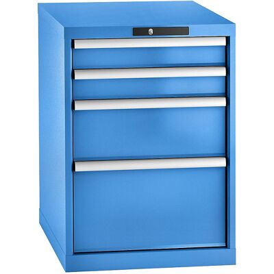 Schubladenschrank, Stahlblech, HxB 800 x 564 mm, 4 Schubladen, lichtblau LISTA Schubladenschrank, Stahlblech, HxB 800 x 564 mm, 4 Schubladen, lichtblau LISTA