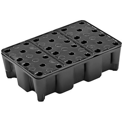 PE-Kleingebinde-Palettenwanne, 25 l Auffangvolumen, mit Rost CEMO PE-Kleingebinde-Palettenwanne, 25 l Auffangvolumen, mit Rost CEMO