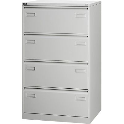 Hängeregistraturschrank LIGHT, 2-bahnig, 4 Schübe, DIN A4 quer, lichtgrau, ab 2 Stk BISLEY Hängeregistraturschrank LIGHT, 2-bahnig, 4 Schübe, DIN A4 quer, lichtgrau, ab 2 Stk BISLEY