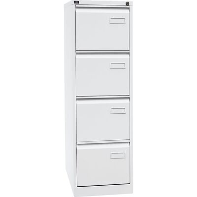 Bisley Light Hängeregistraturschrank - Verkehrsweiß, 4 Schubladen, 41,3x62,2x132,1 cm Bisley Light Hängeregistraturschrank - Verkehrsweiß, 4 Schubladen, 41,3x62,2x132,1 cm