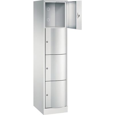 4er-Schließfachschrank Resisto, 1 Abteil, lichtgrau C+P 4er-Schließfachschrank Resisto, 1 Abteil, lichtgrau C+P