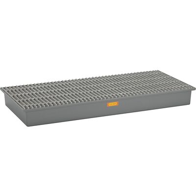 GFK-Boden-Auffangwanne, 3 x 200-l-Fass, ohne Zulassung, mit GFK-Gitterrost CEMO GFK-Boden-Auffangwanne, 3 x 200-l-Fass, ohne Zulassung, mit GFK-Gitterrost CEMO