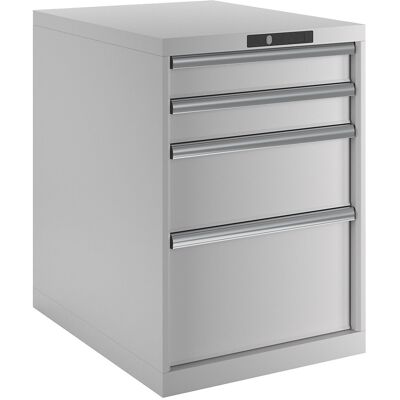 Schubladenschrank, Stahlblech, HxB 800 x 564 mm, 4 Schubladen, lichtgrau LISTA Schubladenschrank, Stahlblech, HxB 800 x 564 mm, 4 Schubladen, lichtgrau LISTA