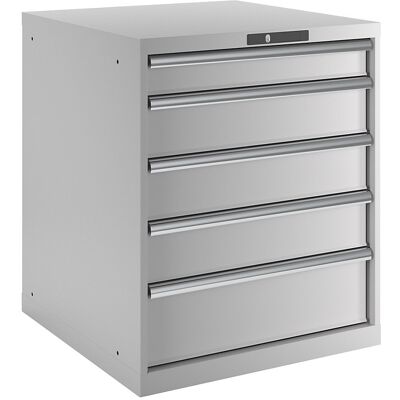 Schubladenschrank, 5 Schubladen, BxTxH 717 x 725 x 850 mm, lichtgrau, Schubladentraglast 75 kg LISTA Schubladenschrank, 5 Schubladen, BxTxH 717 x 725 x 850 mm, lichtgrau, Schubladentraglast 75 kg LISTA