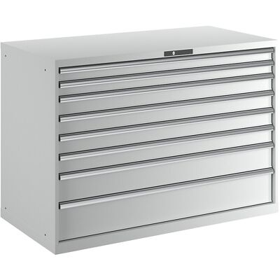 Schubladenschrank, 8 Schubladen, BxTxH 1431 x 725 x 1000 mm, lichtgrau LISTA Schubladenschrank, 8 Schubladen, BxTxH 1431 x 725 x 1000 mm, lichtgrau LISTA