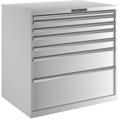 Schubladenschrank, 7 Schubladen, BxTxH 1023 x 725 x 1000 mm, lichtgrau LISTA Schubladenschrank, 7 Schubladen, BxTxH 1023 x 725 x 1000 mm, lichtgrau LISTA